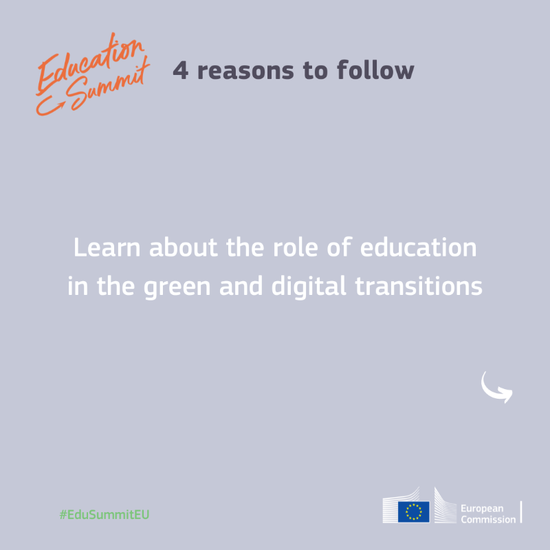 EuropeanYouthEU's tweet photo. 3⃣ days to go! 🇪🇺

Follow the #EduSummitEU on 1 December:

👉 #BrightYoungMinds, this year you are at the centre of the discussion
👉 Discover the @EU_Commission's plans for green, digital and inclusive education
👉 Learn from teachers and experts

Be part of it on 1 December!