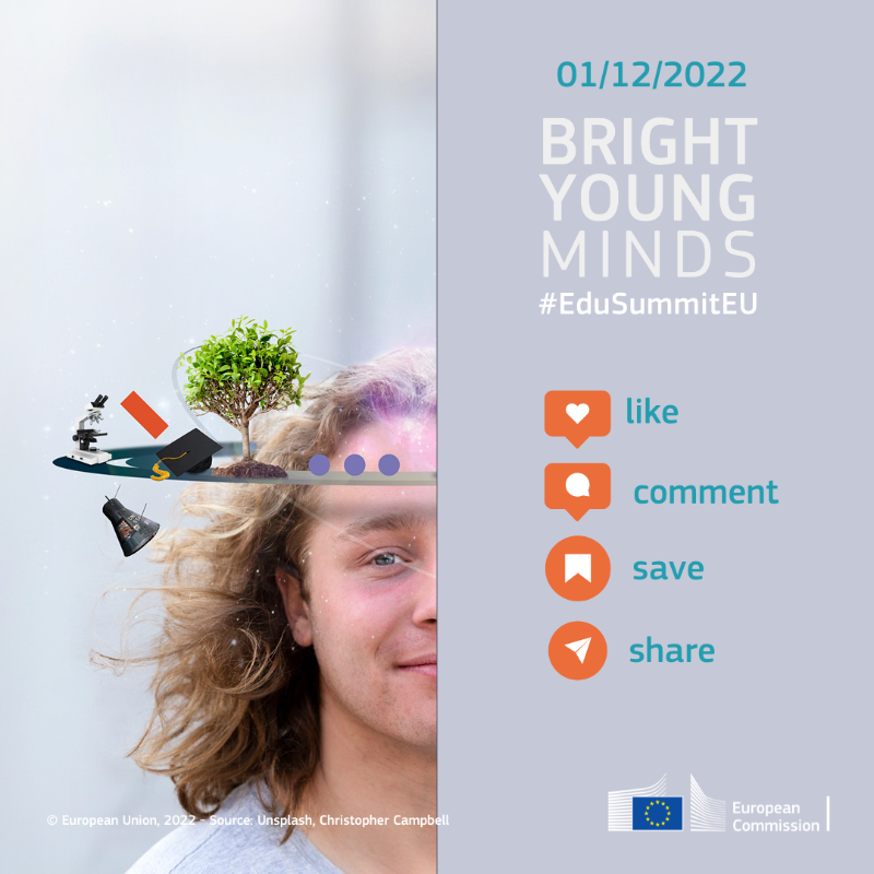 EuropeanYouthEU's tweet photo. 3⃣ days to go! 🇪🇺

Follow the #EduSummitEU on 1 December:

👉 #BrightYoungMinds, this year you are at the centre of the discussion
👉 Discover the @EU_Commission's plans for green, digital and inclusive education
👉 Learn from teachers and experts

Be part of it on 1 December!
