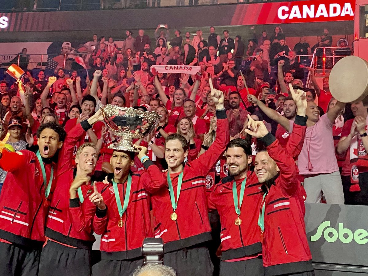 How it’s going …

Pinch us, we think we’re dreaming 🤩

Team Canada presented by <a href="/sobeys/">Sobeys</a> are your 2022 Davis Cup World Champions 🙌

#DavisCup
