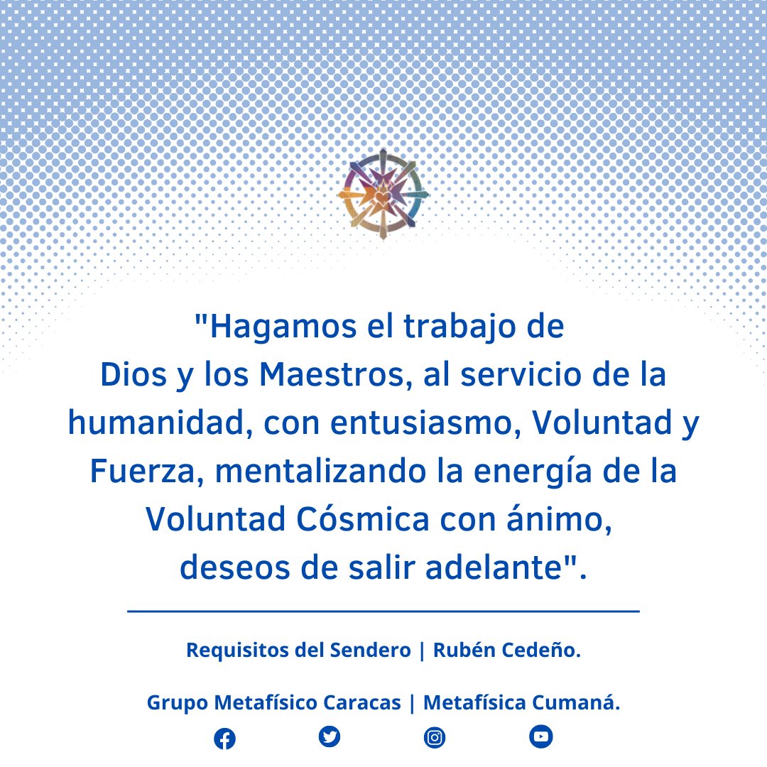 Metarvinsley's tweet photo. Metafísica - Ruben Cedeño
Metafísica Cumaná en:
Facebook: https://t.co/Q2FN9pL7LI
YouTube: https://t.co/7lHa9sdkBW
Instagram: https://t.co/67Nq30Ls3m
Twitter: https://t.co/fm1dcsEAut
#Metafísica #RubenCedeño #ServiraDios #Voluntad #Domingo #Nov27 #Noviembre #HOY #RayoAzul https://t.co/LGQEtH1uek