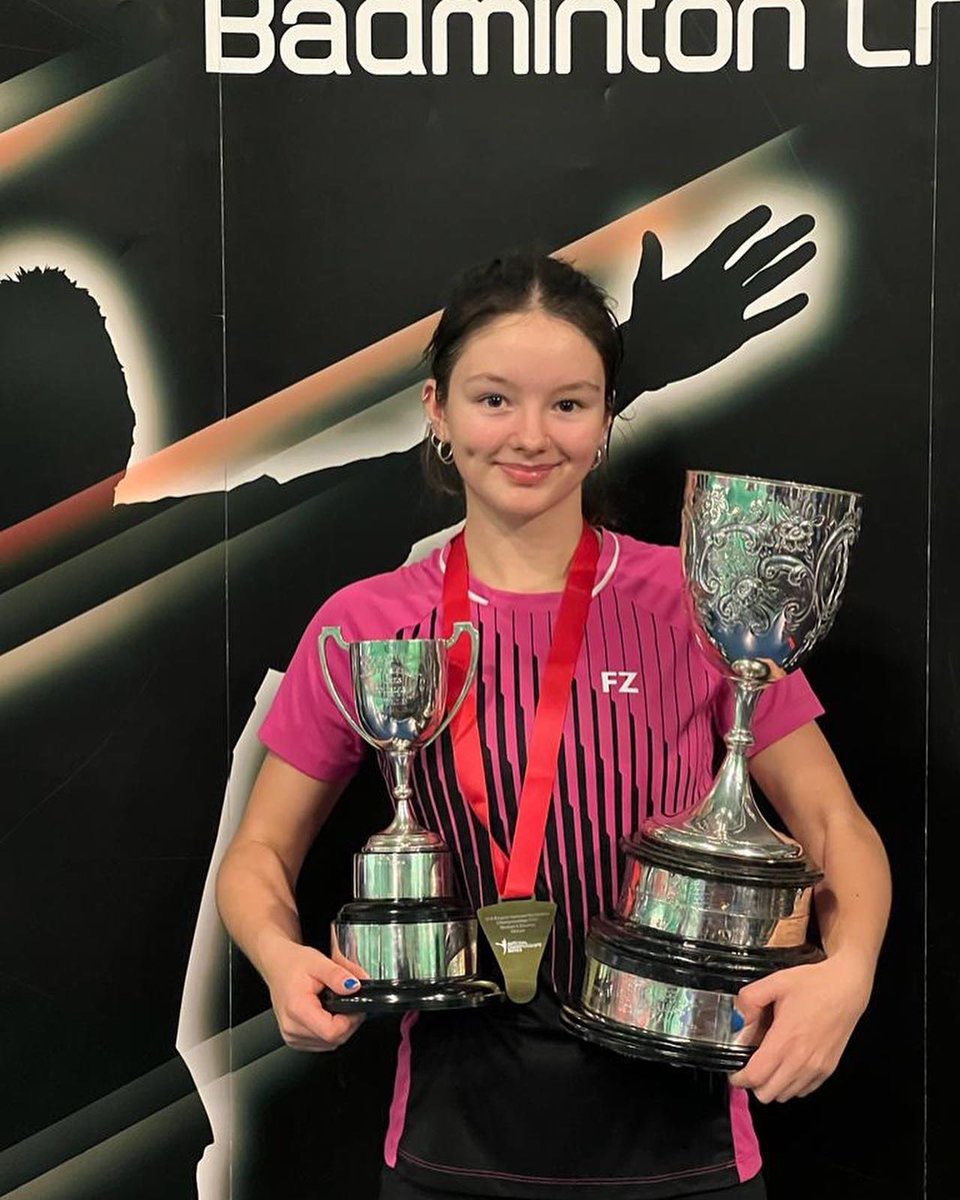 Happy to finish my junior career with 2 titles at the u19 National Championships, taking my tally to 11 titles overall . Big thanks to everyone who has helped me , onto Senior badminton . <a href="/TeamSportsAid/">SportsAid</a> <a href="/FZFORZAUK/">FZ FORZA UK</a> <a href="/BadmintonEnglnd/">Badminton England</a> <a href="/BucksSportsAid/">Bucks SportsAid</a> <a href="/MiltonKeynesBA/">Milton Keynes Badminton Academy</a>