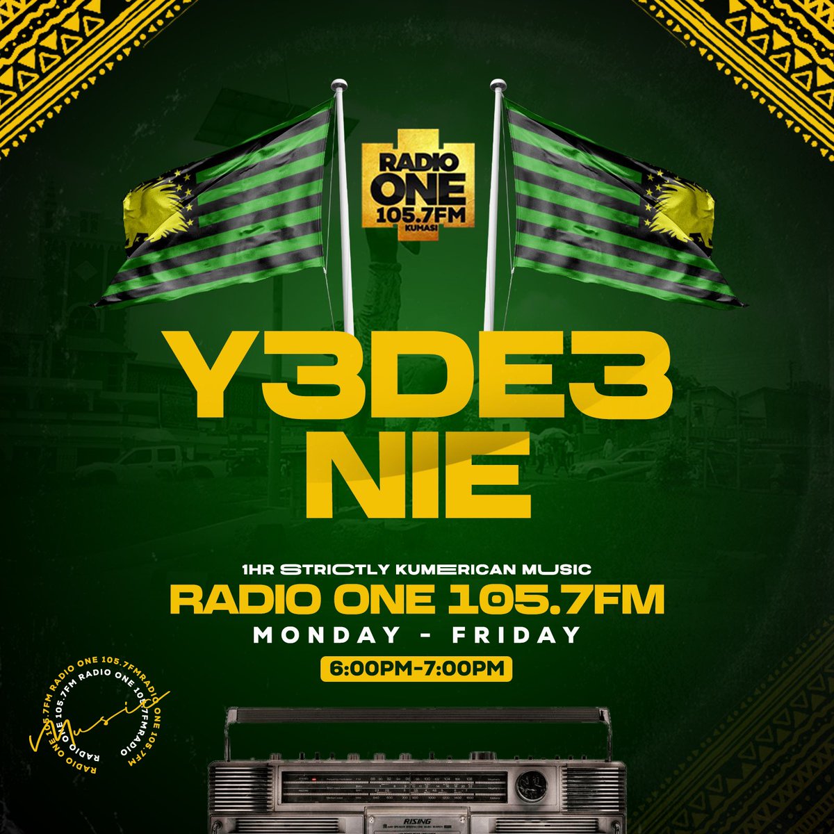 djsliming's tweet photo. You gave us the Green light … we’ve got it here . Mondays to Fridays 6pm - 7pm. ONE hour commercial free KUMERICA music on @ABNRadioOne . @BKCBoss @BogoblayDem @YAWTOG_ @KwekuFlick @SikaniiOseikrom @ypeegh #DecemberInKumerica https://t.co/FTrDR3Vaag