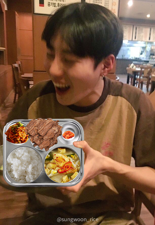 2022.11.28 (월) 조식
훈련소에서 36일차 #하성운

밥
황태채국
닭순살장조림
콩나물매운무침
배추김치

성운아 밥 맛있게 먹어☁️