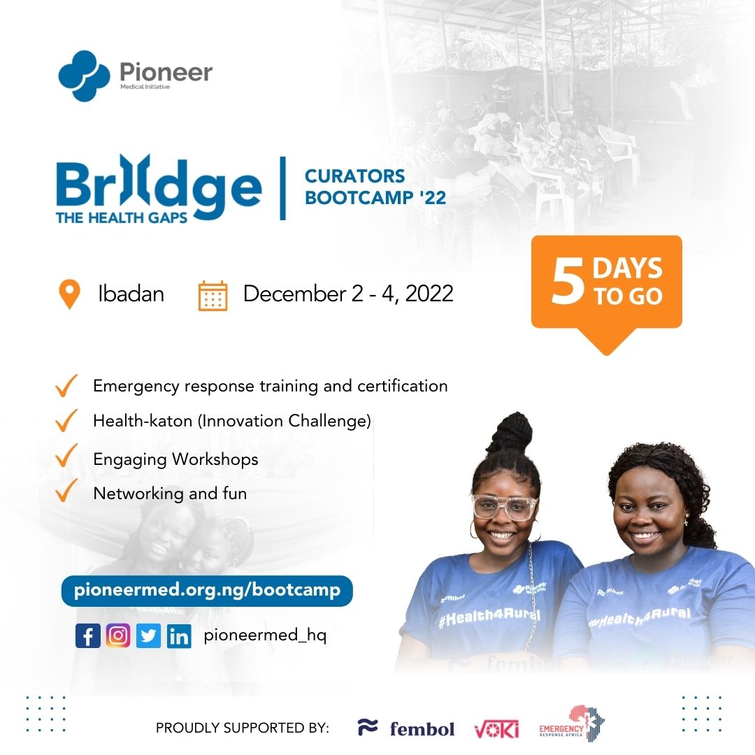 pioneermed_hq's tweet photo. 5 days to go!
Curators Bootcamp, our most anticipated gathering of youth volunteers.
#curatorsbootcamp #proudlycurator #bridgethehealthgaps #PioneerMed #healthcare #sdg3 #HumanRights #GlobalGoals https://t.co/9qgVcYwT4k