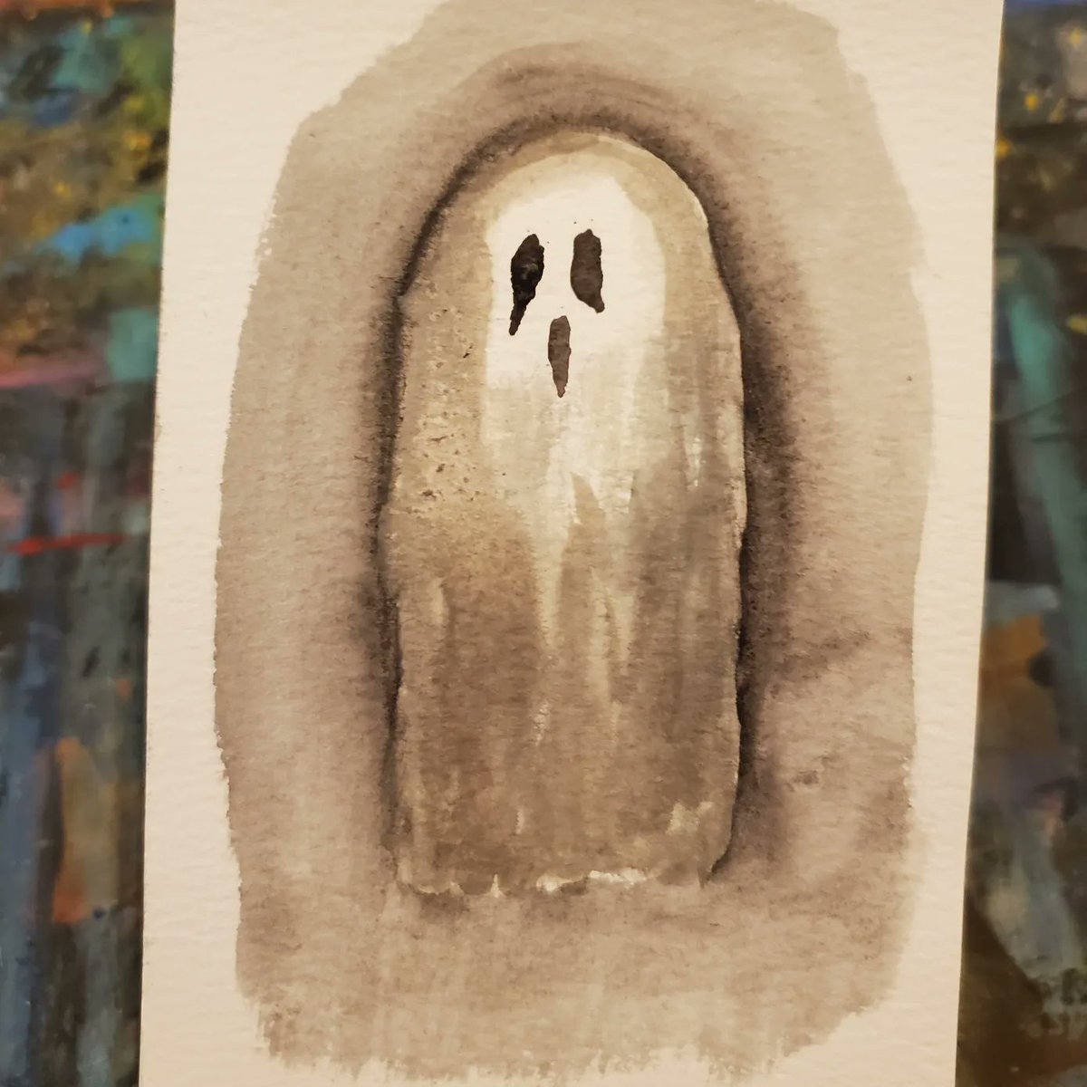 apooleart's tweet photo. Practiced some watercolor ghosties. https://t.co/HvtiQSZ77h