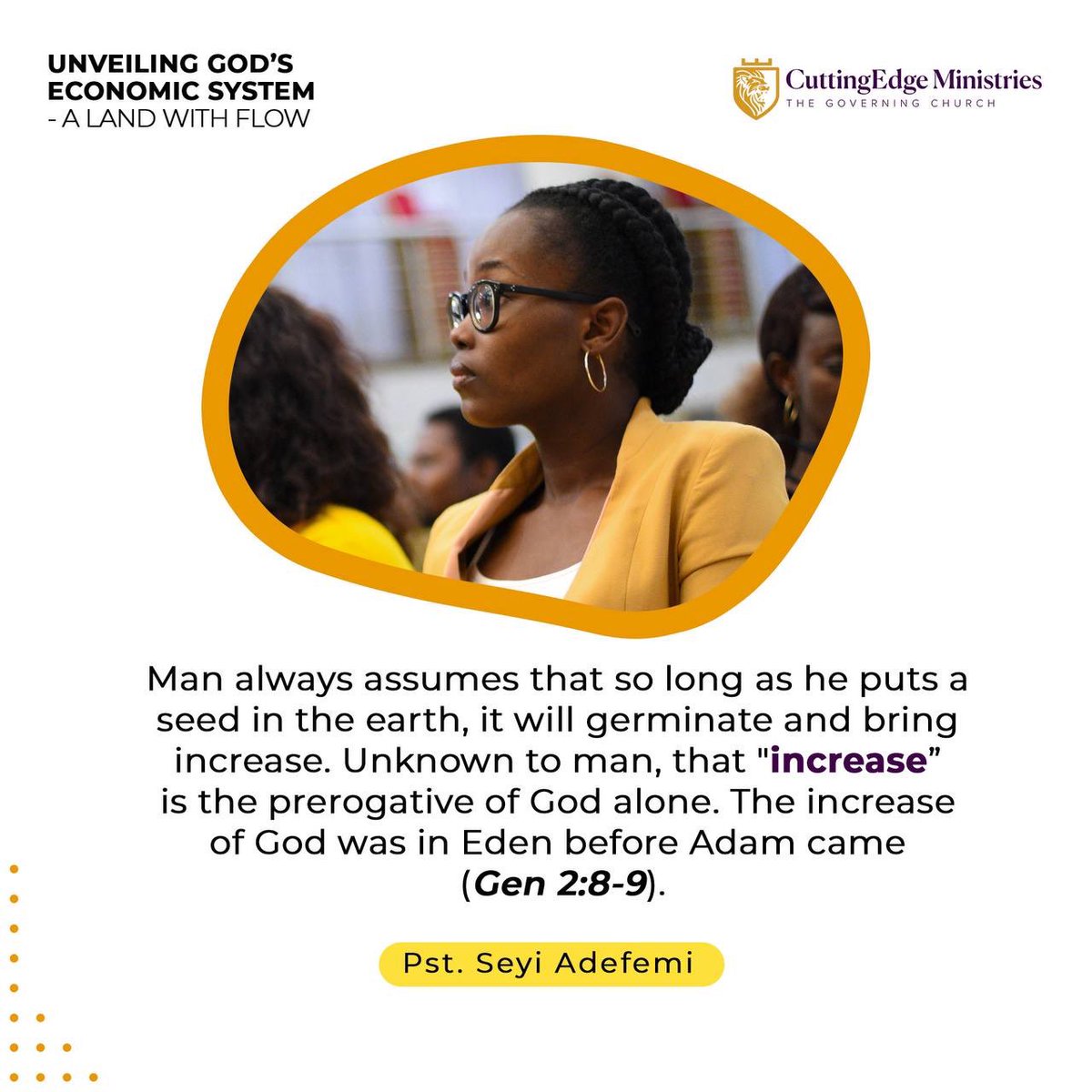 CuttingEdge_NG's tweet photo. God works! God wants us to work as He does. Our labor, however, isn’t the definition of our life. Increase comes from the Lord!
#UnveilingExcerpts
#TheGoverningChurch https://t.co/BWnWonDeHQ