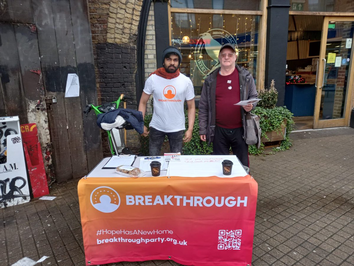 BThroughParty's tweet photo. A couple of our London members set up in Peckham 🟠🌤️

#HopeHasANewHome https://t.co/KH9zUqdzFa