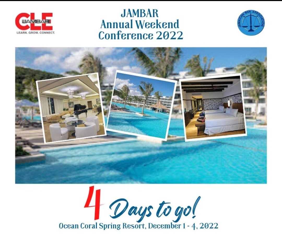 jambar1973's tweet photo. As we prepare for the week ahead, we are also preparing to pack our bags for the weekend to come...have YOU started packing yet?🩳👙🧳🎒😎 🏝️🍹⚖️The countdown continues! The JAMBAR Annual Conference⚖️✨ is just 4 DAYS AWAY⏱️#jba #weekendconference #excited https://t.co/5sGIhg0VLl