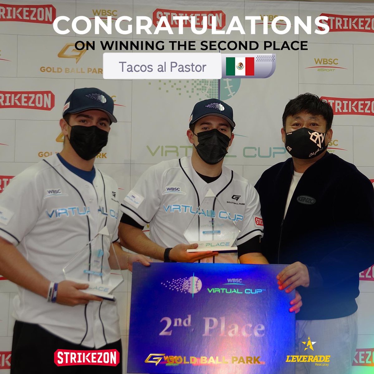 WBSC's tweet photo. Congratulations for the award winners at the inaugural WBSC Virtual Cup✨👏✨
The World Champions🏆✨ kimhwanhee님의 팀 (Chungyong Kim / Hwanhee Kim)🇰🇷
2nd Winner🥈✨Tacos al Pastor (Hector Garza / Jesus Eduardo Muñoz Cantu)🇲🇽
History made!!!
#VirtualCup #WBSCeSport https://t.co/ZRREXe1Vud