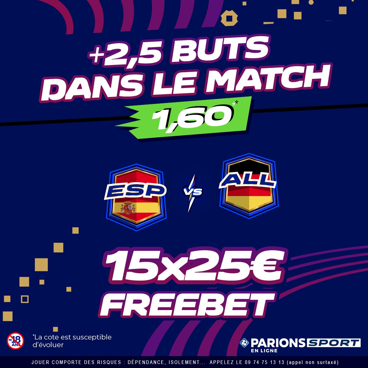 ParionsSport's tweet photo. 🇪🇸vs🇩🇪 Les Espagnols ont assuré, les Allemands se sont loupés... C'est donc un match crucial qui nous attend ! 
Si + de 2,5 buts dans le match, on vous offre 15x25€ de freebets !

Pour participer: 
RT &amp; follow https://t.co/F8XNaUcDGW