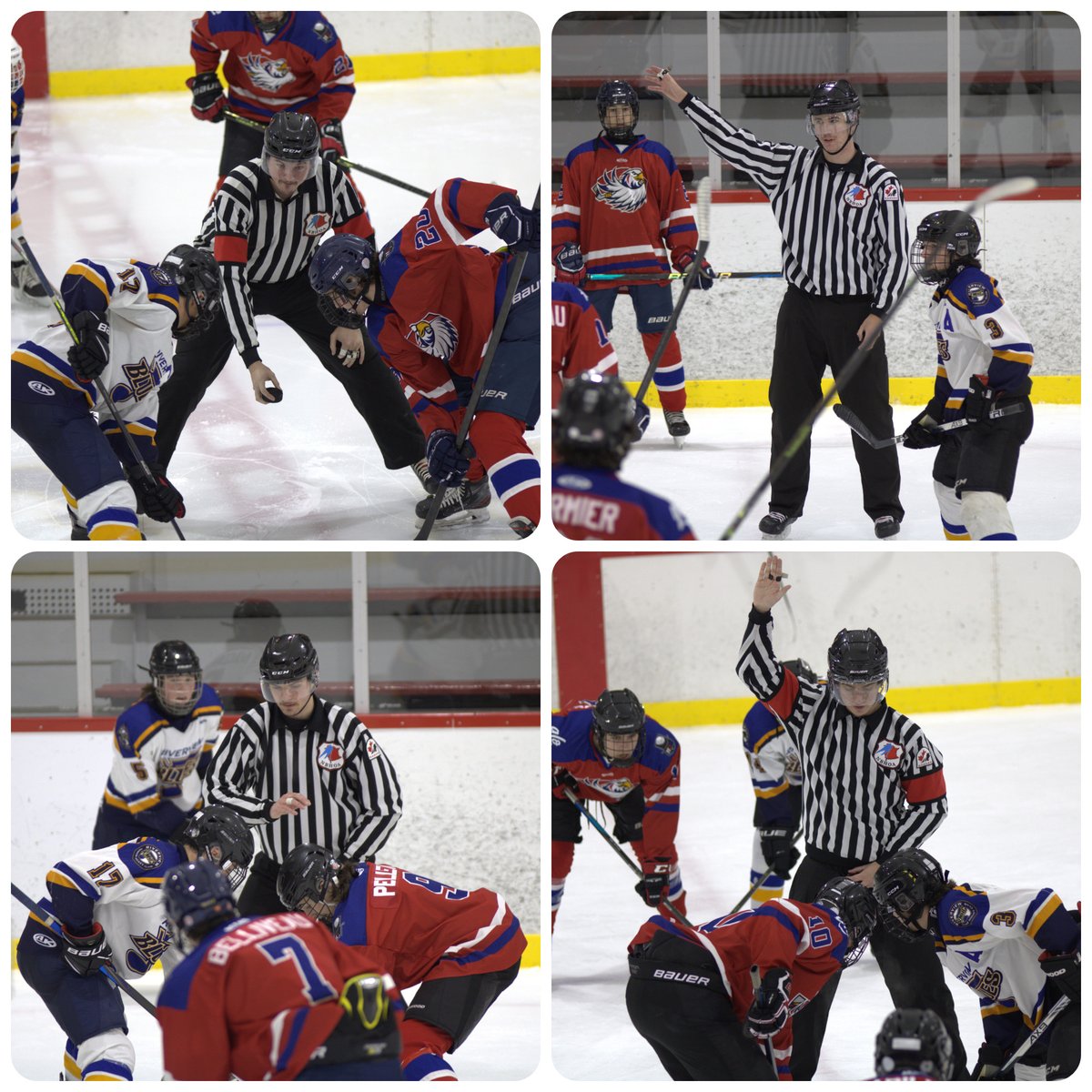 ShawnQuinlan's tweet photo. .@FMHOAOfficials crew working @FYHA U18 Comp Tournament Championship game at the LBR in Fredericton #Stripes https://t.co/c1Vmo5hII1