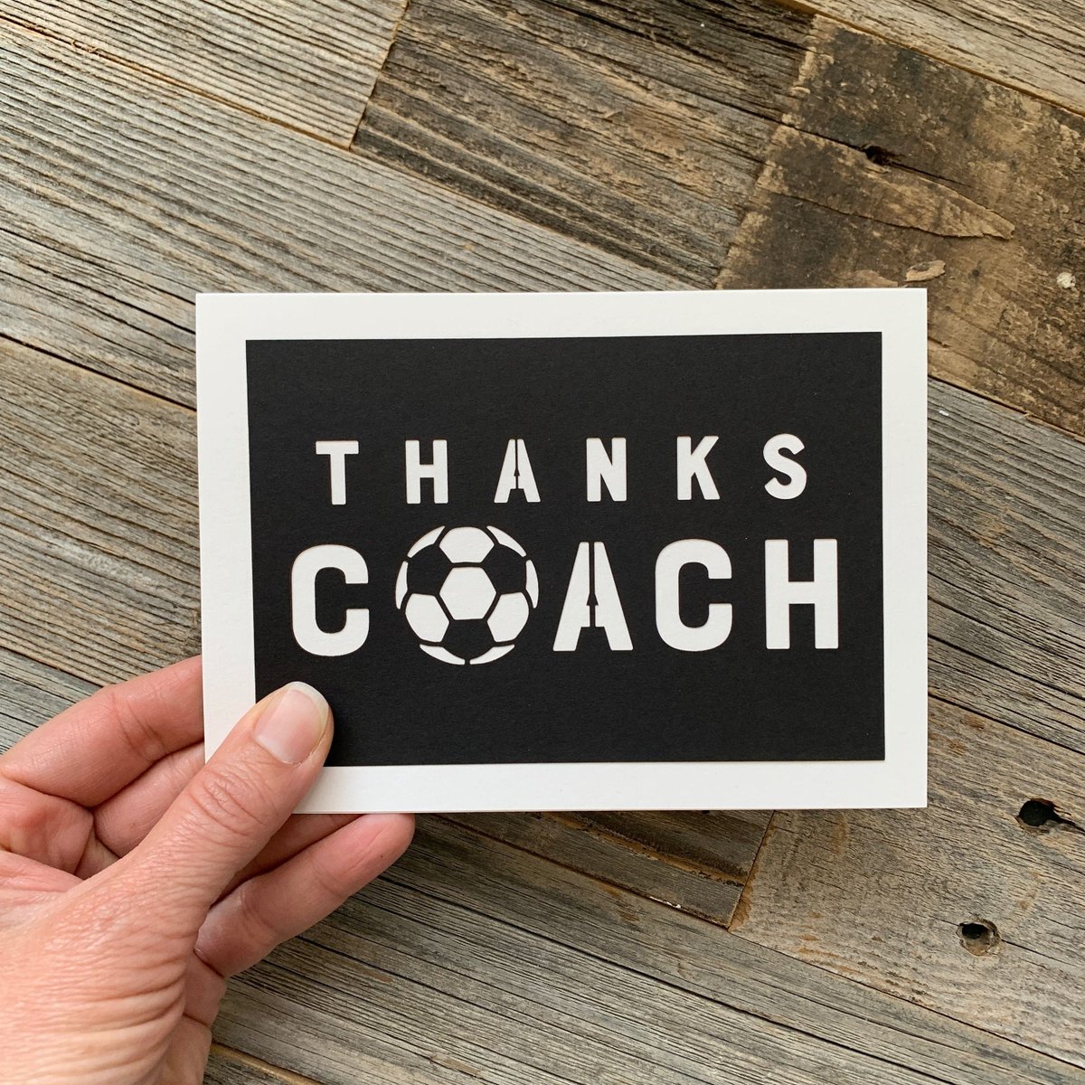 LouiseLauret's tweet photo. Thanks for the kind words! ★★★★★ "Super cute cards and one of a kind" Jennie C. https://t.co/5x58LVxjOL #etsy #black #white #thankscoach #coachthanks #thankyoucard #coachthankyou #coachcard #soccercoach #footballcoach https://t.co/Hm8ZLlTnIY