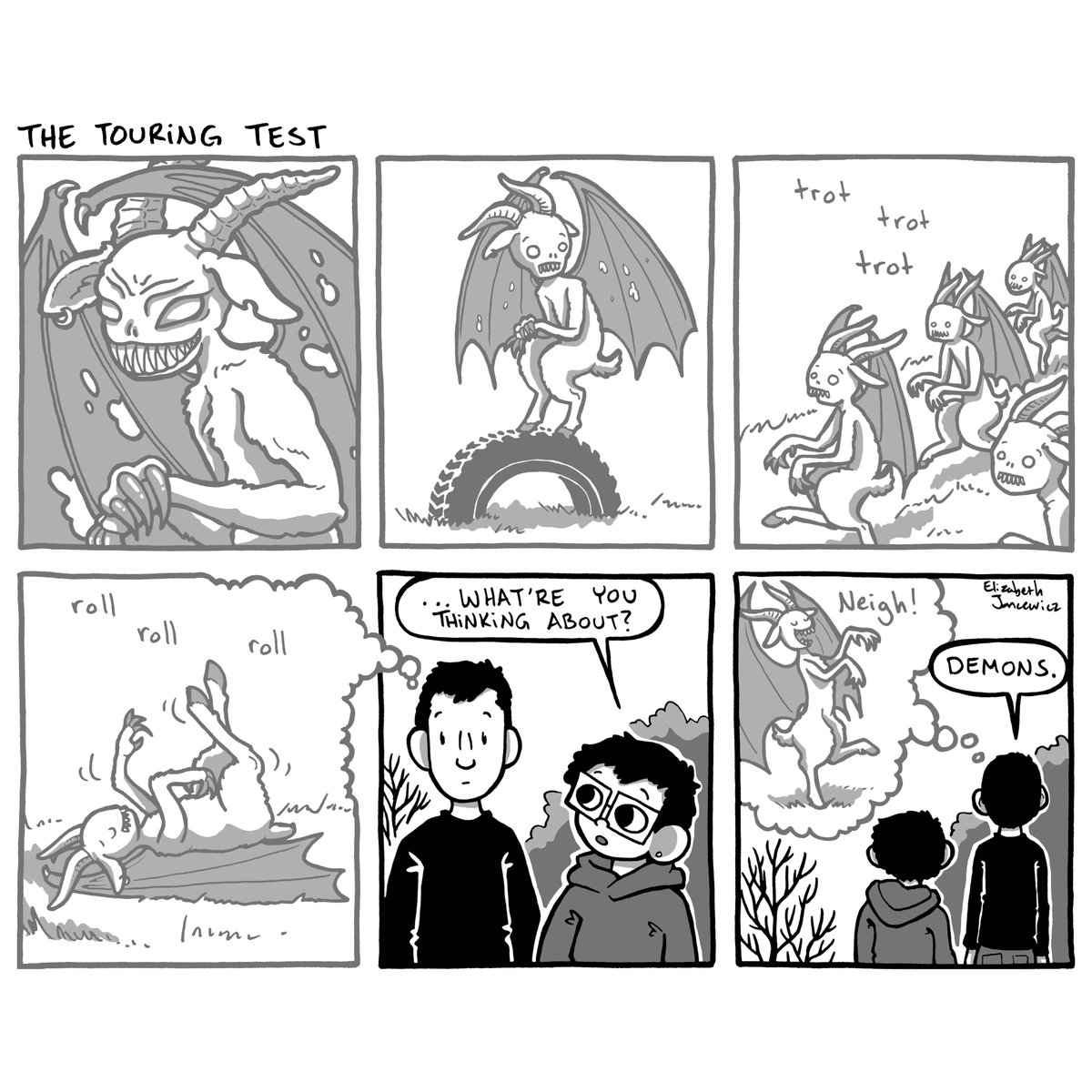 thetouringtest's tweet photo. This comic is the partner to the last one
.
Check out my shøp for 20-40% off everything until the end of this week! Grab some gifts for the comic lover in your life
https://t.co/0L6p7lPBqU
.
#angelsanddemons #demons #demongoat #demoneyes https://t.co/v0TJenSUBc