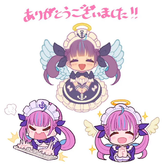 あくあちゃんのリニューアルYouTubeメンバーバッジを描かせて頂きました!宜しくお願いいたしますそして、長い間大天使&amp;台パンあくあちゃんを使用して頂きありがとうございました #あくあーと 