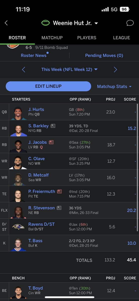 daigle_07's tweet photo. @NFLFantasy suggestions? https://t.co/NKHd6UFtzM