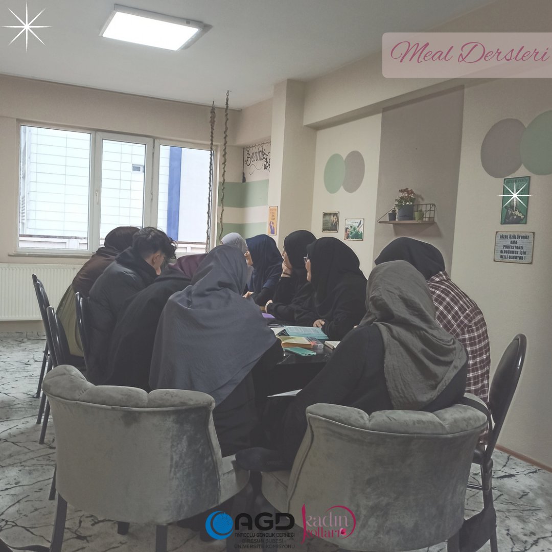 giresunkadinuni's tweet photo. Şube Kadın Kolları Başkanımız Melike Özdemir öncülüğünde meal dersimizi gerçekleştirdik.

#agd #agdüniversite #giresun #giresunüniversitesi #meal https://t.co/geeGbHTnSl
