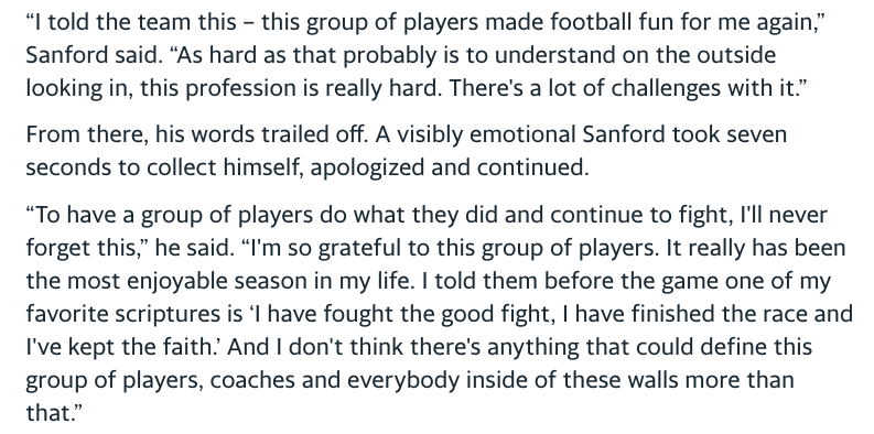 CUSportsNation's tweet photo. Mike Sanford wasn't handed an enviable situation when he took over as interim head coach for a Colorado team that was 0-5. 

But over the next two months, he did what he could, and for himself and the Buffs' players, that was more than enough

https://t.co/DiRkAcl84s https://t.co/BcPmWvTWvD