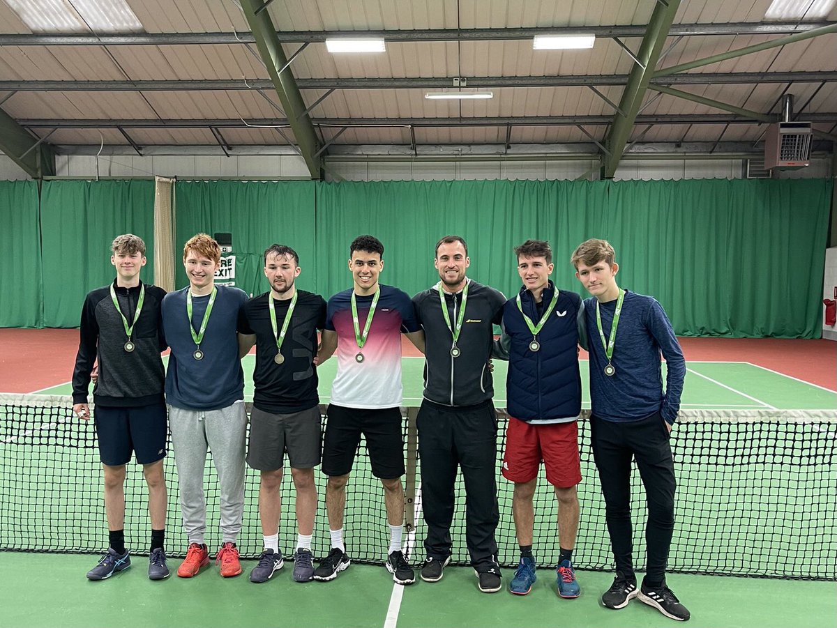 Congratulations to <a href="/CumbriaTennis/">Cumbria Tennis</a> Mens team who have been competing in Somerset all weekend in the LTA Winter County Cup,
Winning the group to gain promotion Fabulous result !🎾👏🏆<a href="/CumbriaTennis/">Cumbria Tennis</a> #Winners #teammates 
Team L-R Finn, James G, James H, Ali, Chris, Louis &amp; Logan