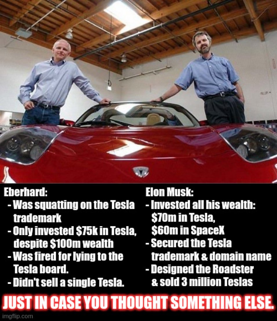 Teslaconomics on Twitter: "Never forget who really started Tesla. $TSLA"