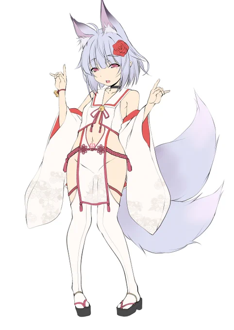 ロリBBA感が足りないという理由で没食らったあとに、ロリBBAの定番(狐×巫女)にして無事OKもらったのがこちらです。ちなみにアンソロのコンセプトは「ロリBBAボテ腹」でしたので、無事みんなのママ(意味深)になってます 