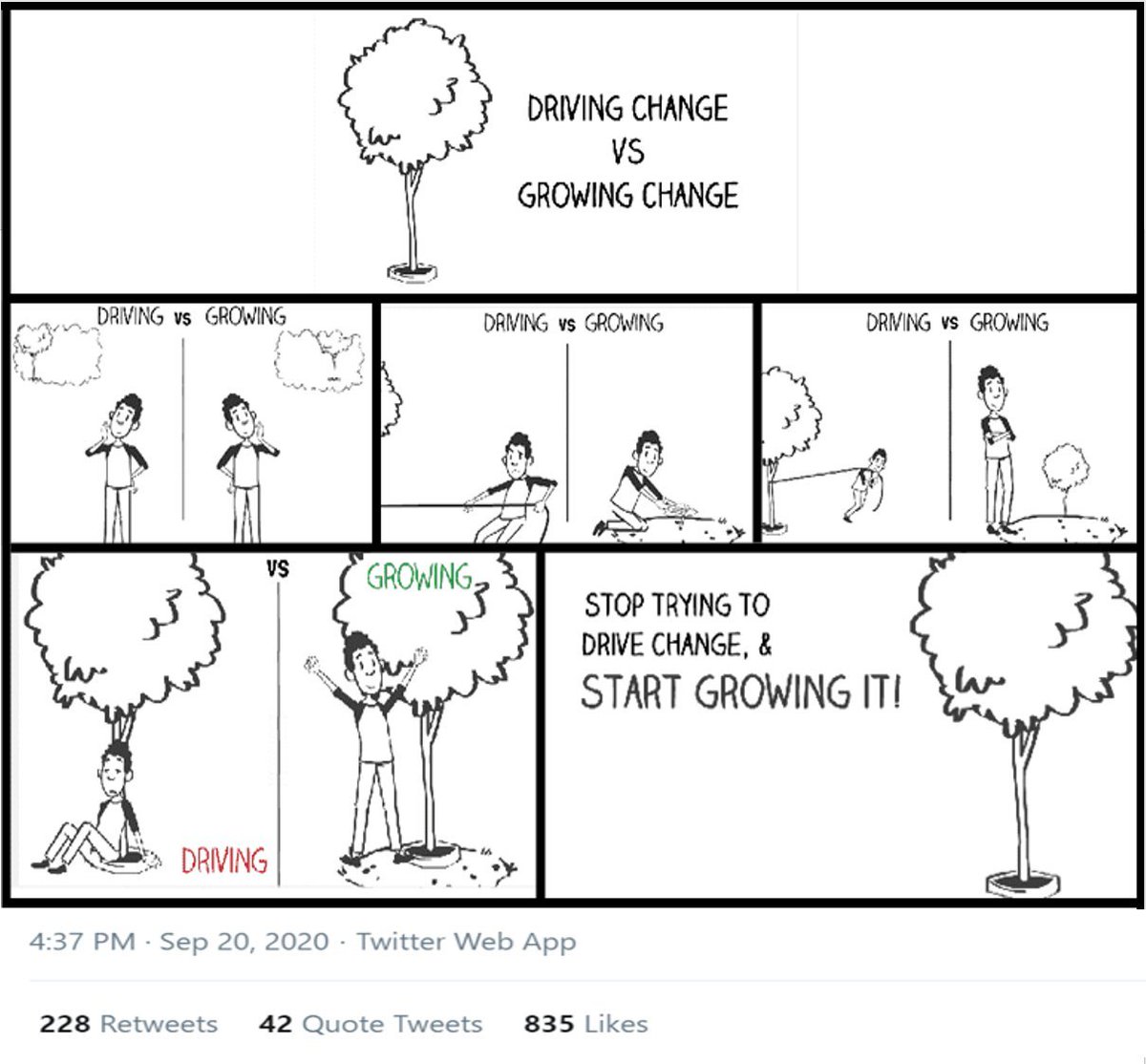 HelenBevan's tweet photo. Should we stop using the term "drive" in our leadership language ("drive performance", "drive change" etc)? Yes says Susan Fowler. It infers a controlling approach that erodes people's psychological need for choice, connection &amp; competence: https://t.co/ByK0wfmRZf Via @SmartBrief https://t.co/k3zUOCObW8