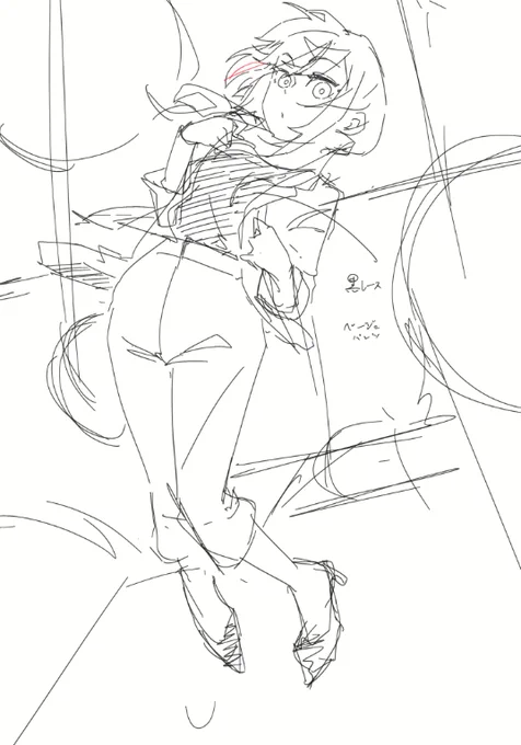 なんか描いてて既視感あるんだよなぁって思って描いてたけど、不安なので没の絵 
