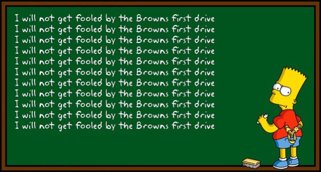 NickPedone12's tweet photo. I won’t get fooled by the #Browns first drive today. https://t.co/HFSEgb88cQ