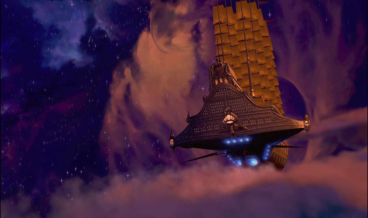 levmauc's tweet photo. Se cumplen 20 años del estreno en cines de EL PLANETA DEL TESORO, una aventura espacial steampunk que adaptaba el clásico de Robert Louis Stevenson. https://t.co/SlKMvKawOC