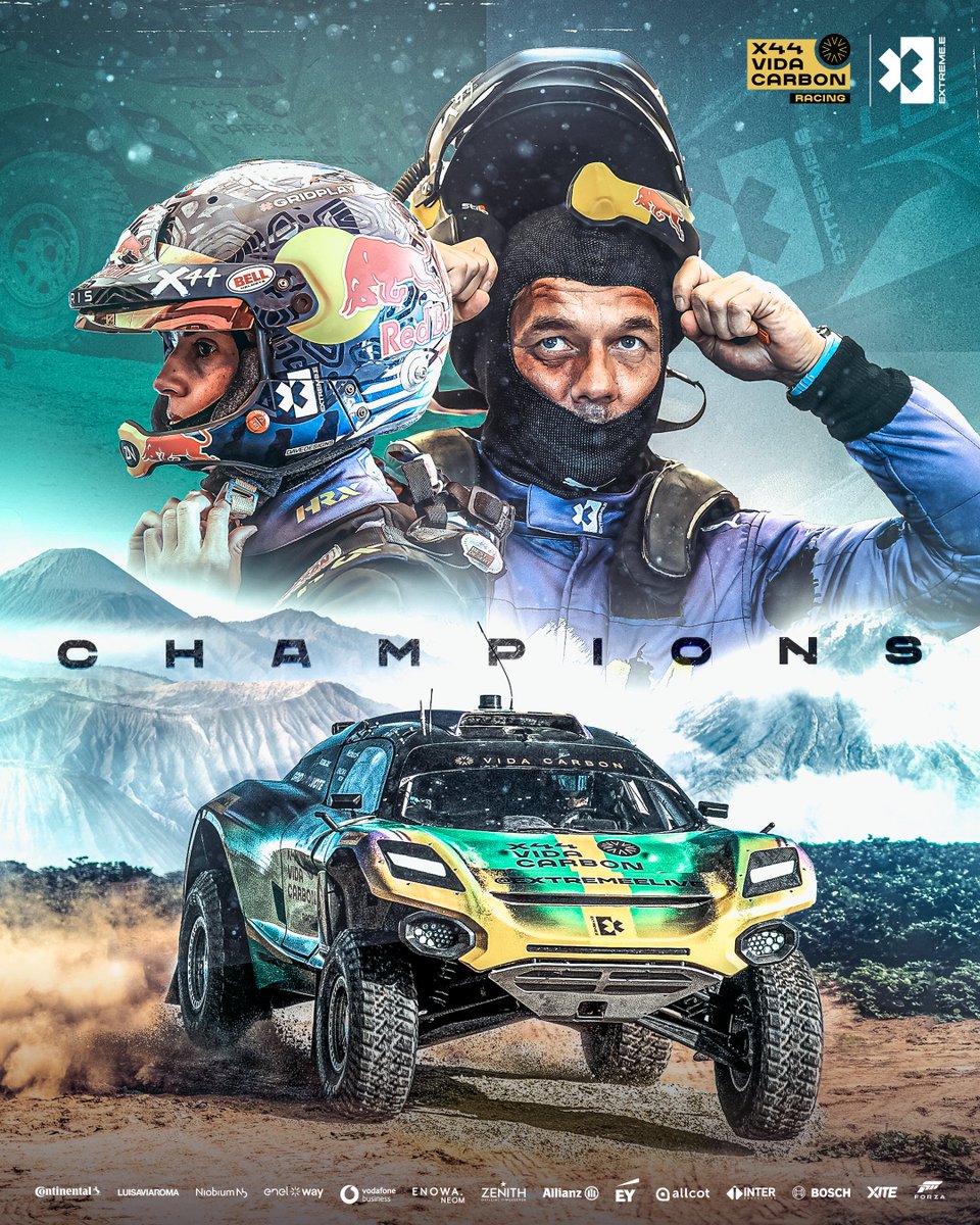 YOUR 2022 EXTREME E CHAMPIONS! 🏆 HUGE congratulations to @TeamX44, @crisgutierrez and @SebastienLoeb 🙌 #ExtremeE #EnergyXPrix