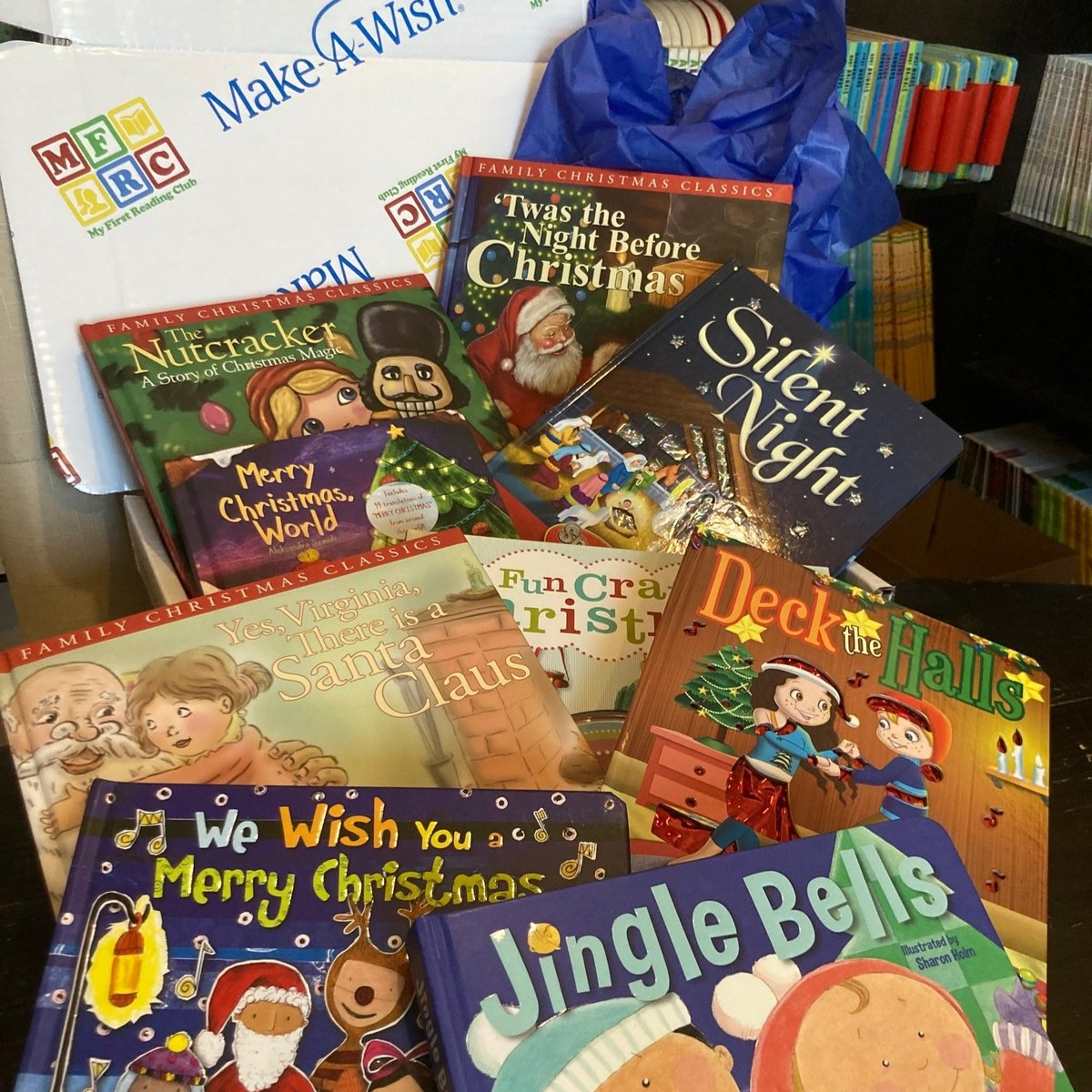 MakeAWish's tweet photo. #CyberMonday is approaching and we know the perfect gift for a kid you love! Check out the #MFRCWishBox, a one-of-a-kind kid's book club subscription for every reading stage! With each one sold, My First Reading Club will donate $5 to Make-A-Wish. Visit https://t.co/KwBgMSxT04 https://t.co/s9bHIZJGmJ