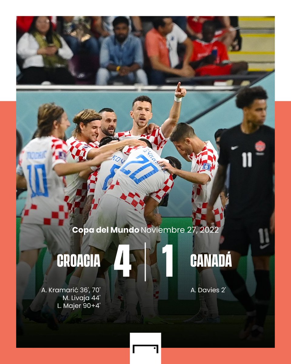 ¡Final del partido! 🕐 Croacia le remontó y goleó a Canadá 🤯