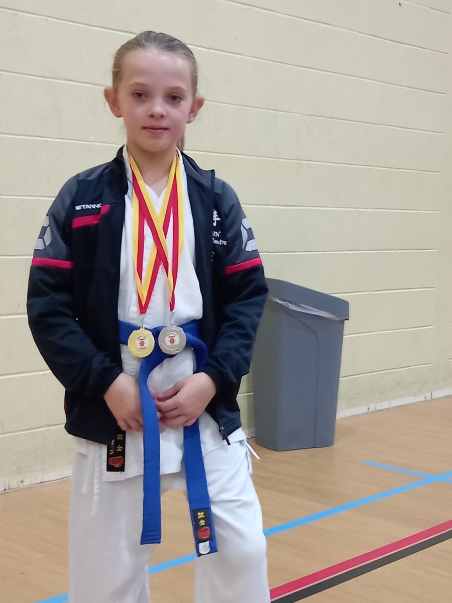 debslou05's tweet photo. @churchfieldprim keela got gold in karate fighting today and silver In her Kata. https://t.co/8Ido9YCnEy