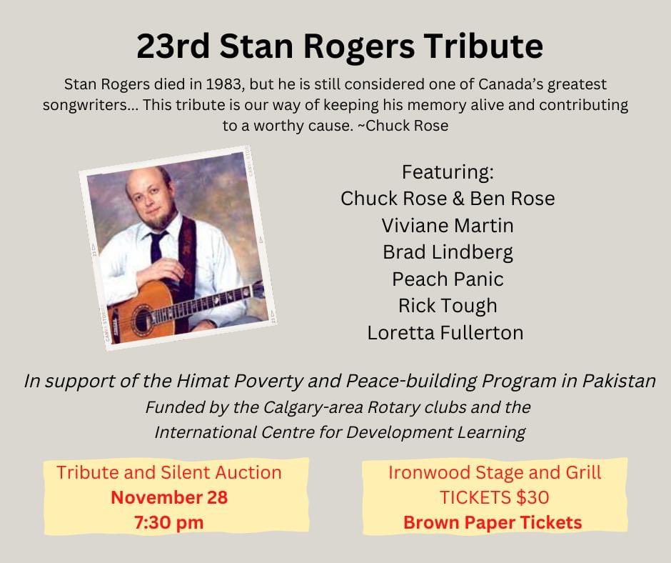 peachpanicband's tweet photo. Stan Rogers Tribute - Monday night @IronwoodStage (Nov 28).  We will perform 4 songs as well as participate in the full choral classics - see you there! https://t.co/0LU9fEFq3P #stanrogers #hilmatpovertyandpeace #ironwood #yycmusic #eastcoastmusic #Pakistan https://t.co/I3kdmfsCC2
