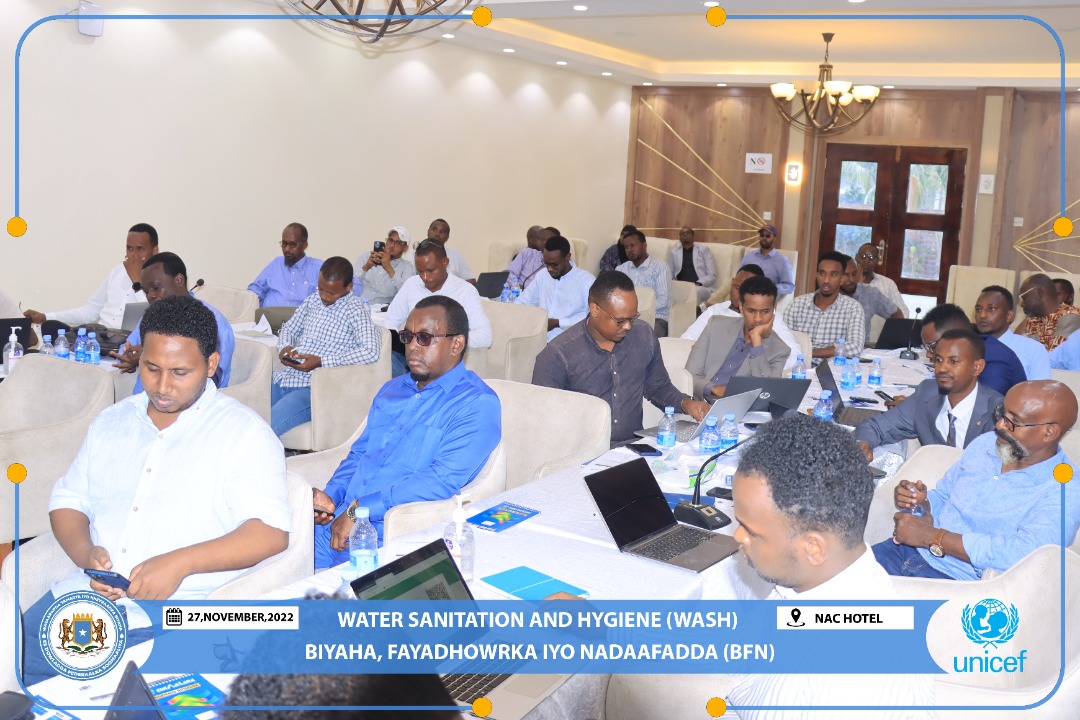 MoEWRSo's tweet photo. The @MoEWRSo held the annual review meeting of the rolling work plan program on #WASH 2022. 
The meeting was officially opened by the DG of the  
MoEWR Mr. @Abdirizack_MM . (1/4) https://t.co/fC7bLeoCJT
