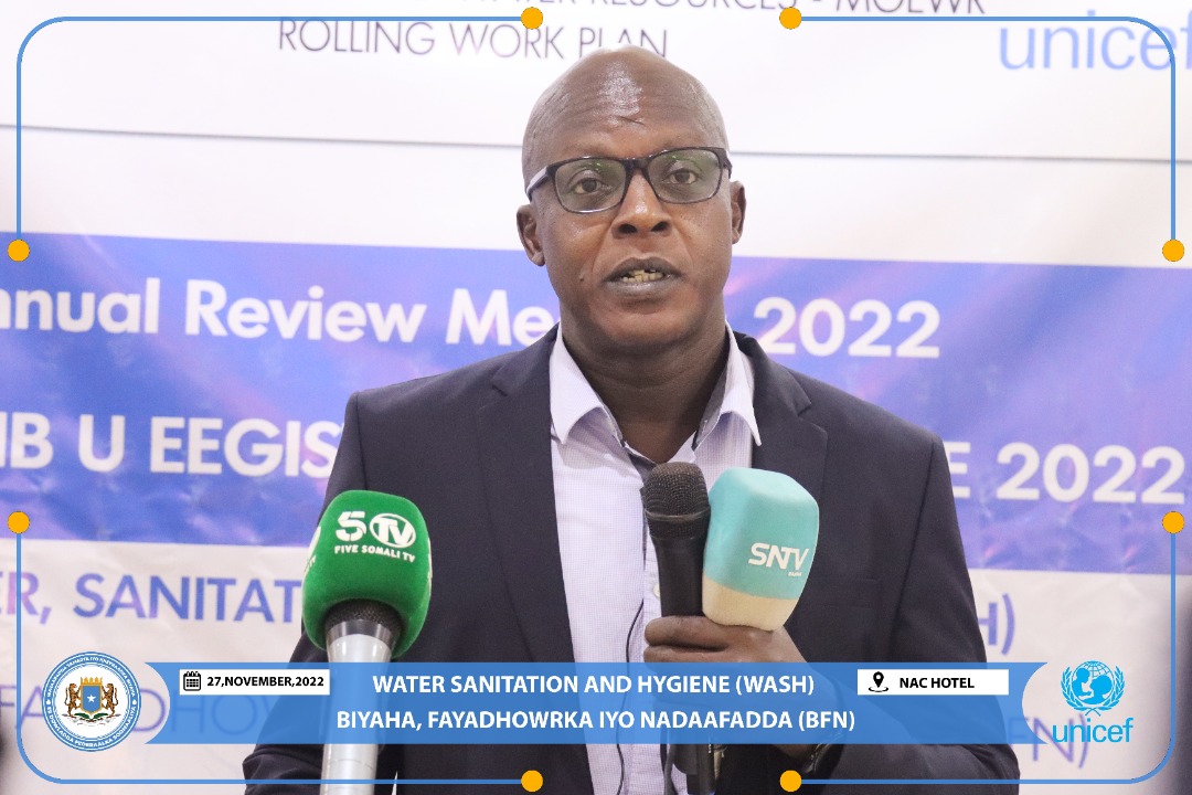 The <a href="/MoEWRSo/">Ministry of Energy and Water Resources Somalia</a> held the annual review meeting of the rolling work plan program on #WASH 2022. 
The meeting was officially opened by the DG of the  
MoEWR Mr. <a href="/Abdirizack_MM/">Abdirizack Mohamed</a> . (1/4)