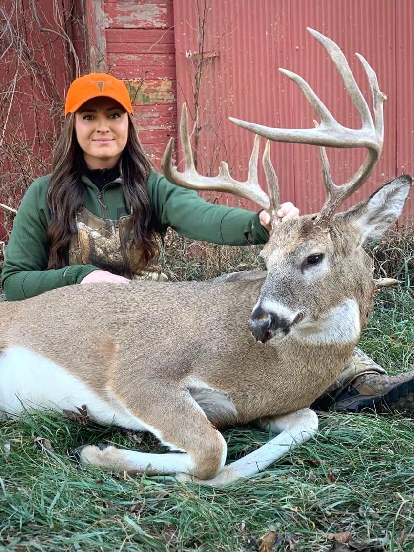 Our co-founder Keri with her 2022 buck she got the day before Thanksgiving! She does her own taxidermy and plans to fix the broken tine. #deerhunting #deerhunter #dripfishcoffee