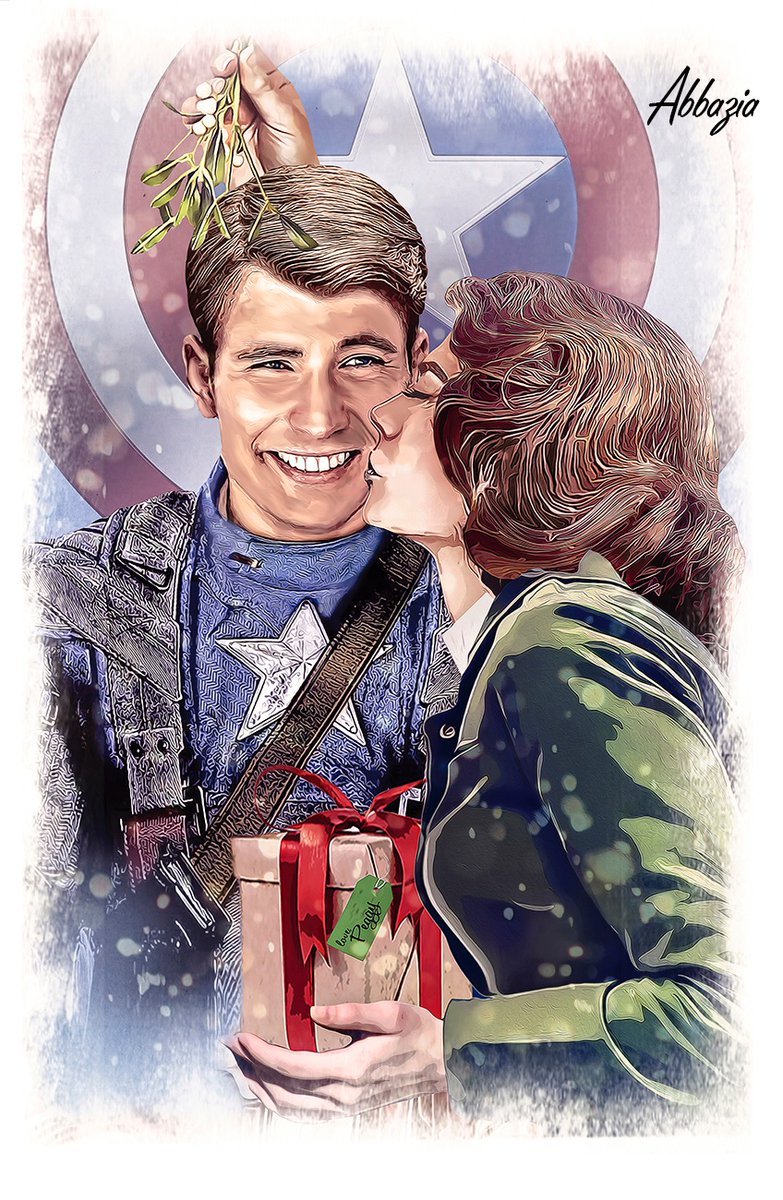 Mistletoe Marvels. I hope it brings everyone some holiday cheer! @ChrisEvans @atwellonline #art #artist #CaptainAmerica #PeggyCarter #AgentCarter #Marvel #Xmas