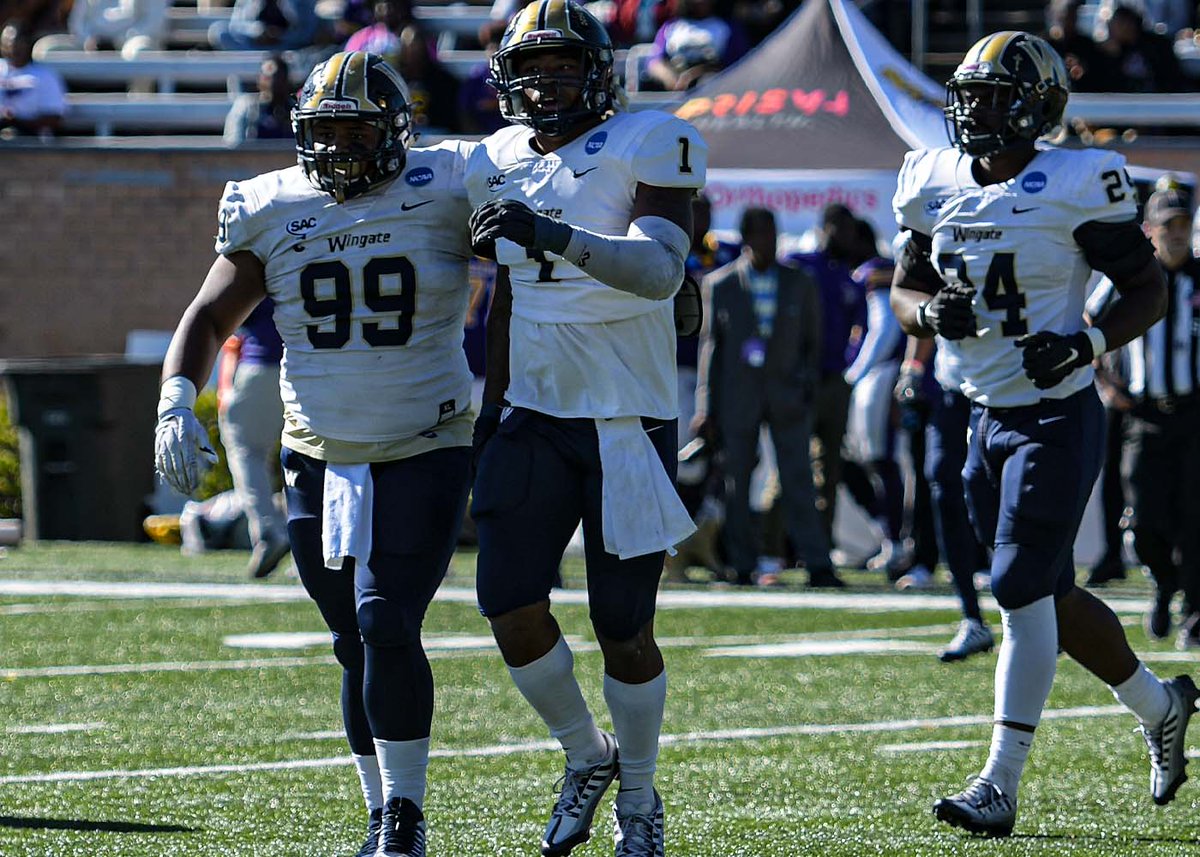 That #WINgate defense in the play-offs...

13 points allowed
17 points scored
25 tackles for loss
14 sacks
4 interceptions 

The 'Dogs have held the 2 opponents to a combined 63 points below their season average

#OneDog | @WingateFb 