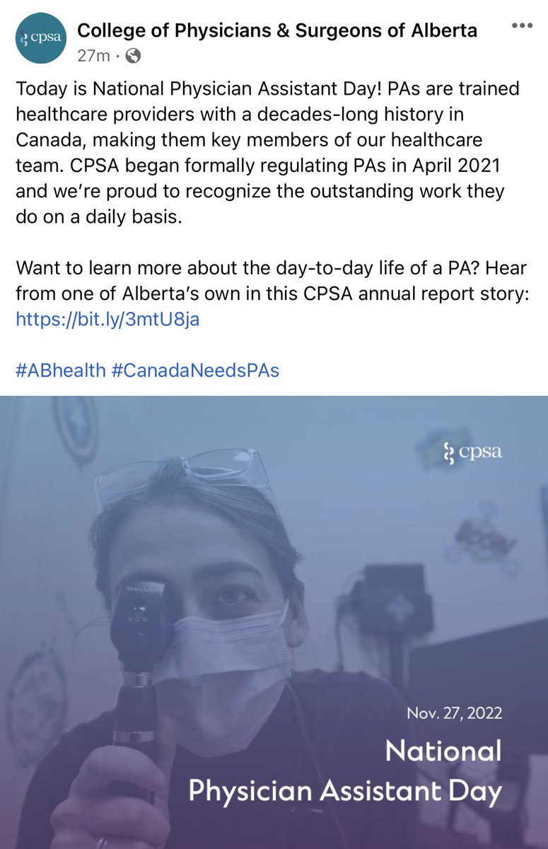 unsto_pa_ble's tweet photo. Today is National Physician Assistant Day!
👏 to my fellow PAs!
It warms my heart to see posts like this from #cpsa. I was apart of the journey of bringing PAs into Alberta… now it’s BC’s turn! #bcneedspas
@Dave_Eby @adriandix
#bcdocs #bchealth #bcpoli #bchealthcarecrisis https://t.co/Eos6FA6D9a