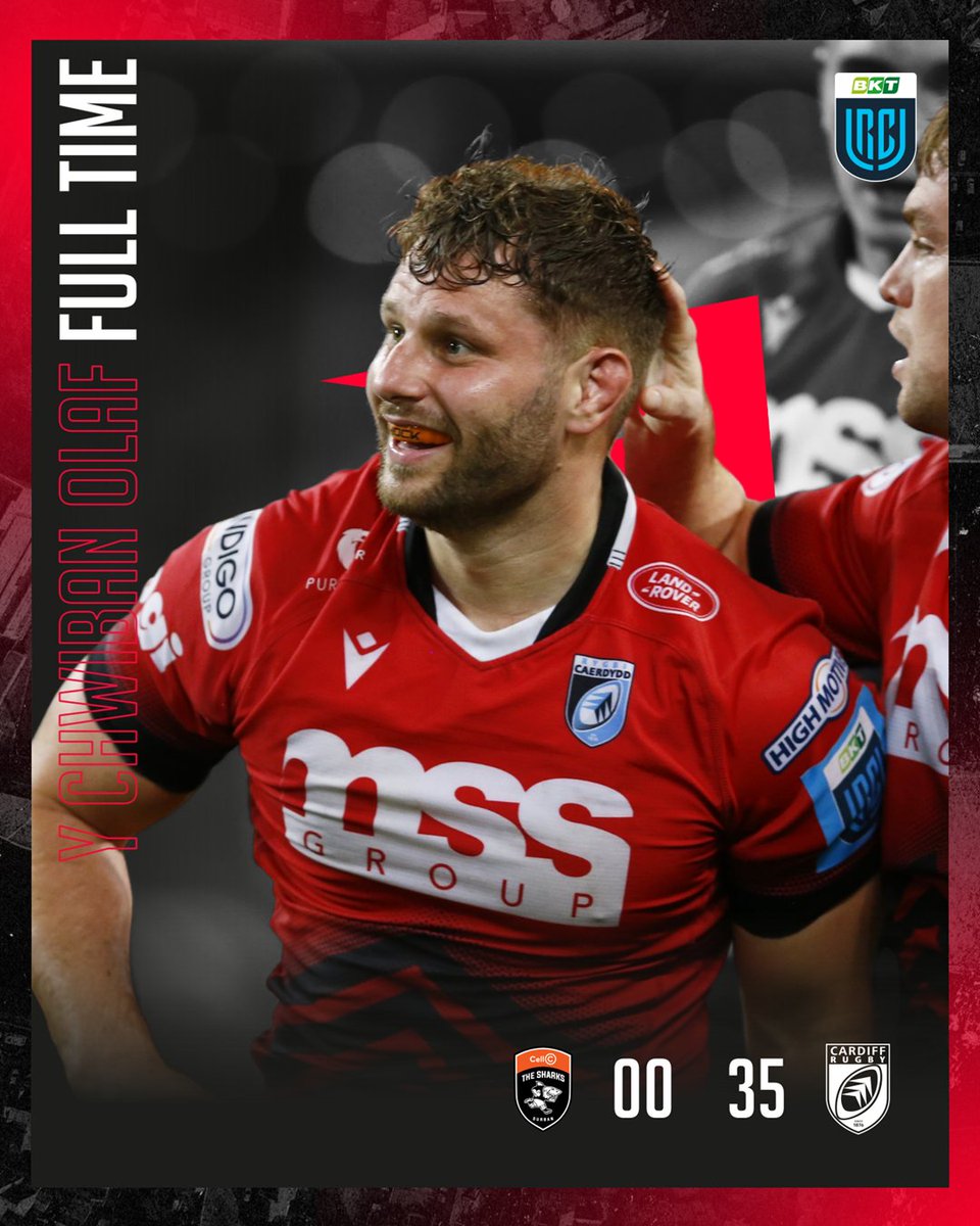 🚨 FULL TIME | Y CHWIBAN OLAF

What a way to kick off our South African double header! A phenomenal performance, capped off with maximum points in Durban. 

Perfformiad gwefreiddiol yn Durban i sicrhau'r pum-pwynt llawn!

🦈 0-35 🔴⚫️
#YmlaenCaerdydd | #BKTURC | #SHAvCAR