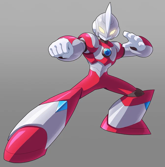 Ultraman in X series design/style. #Megaman #X #UltramanCommission for rickydemont 
