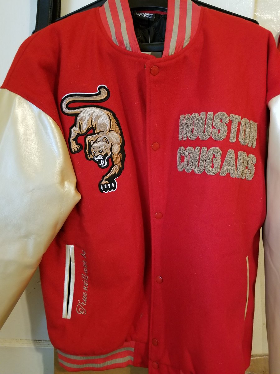 TheHRReview's tweet photo. Supporting @g_robinson1 and @1substantial_. My Houston Cougars letterman jacket arrived Saturday. #CoogsSupportingCoogs #ForTheCity https://t.co/aXaLfs8nvd
