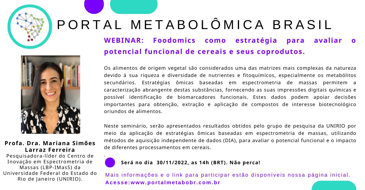 Não percam nosso último webinar do ano com a Prof Dra Mariana Ferreira. Será nesta quarta-feira!

Inscrição gratuita para o evento na nossa página inicial!

portalmetabobr.com.br