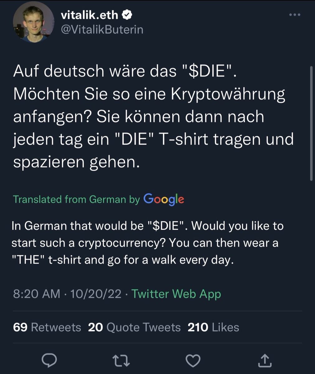 nickmuffoletto's tweet photo. So @VitalikButerin says we’re $THE late-2022 class of meme coins. Tagging @THEProtocolERC first of course 🌚 not to mention this is probably his 5th time engaging with $THE community. Today he also tweets about based layers of clothing. We go on walks everyday with our dogs/cats! https://t.co/O1cOY2nzfh