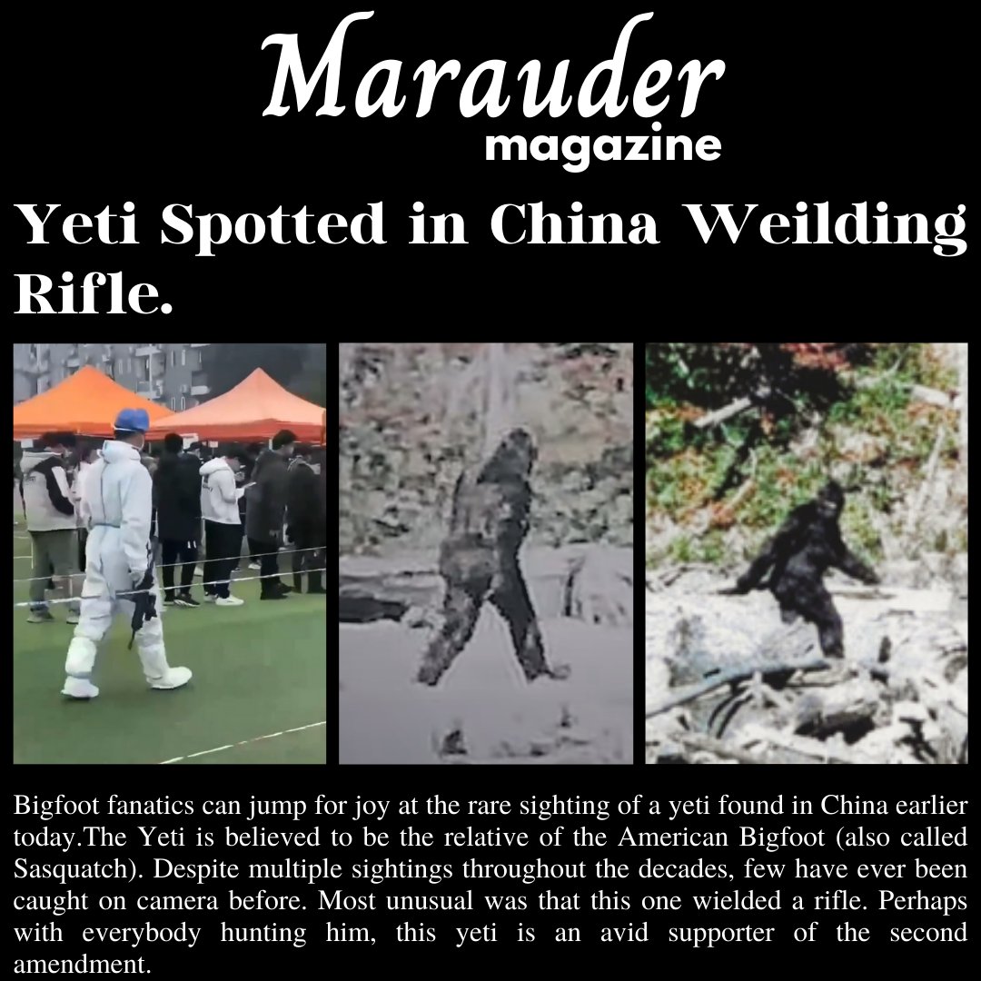 Marauder Magazine on Twitter "Yeti spotted in China. What's even more curious, besides the