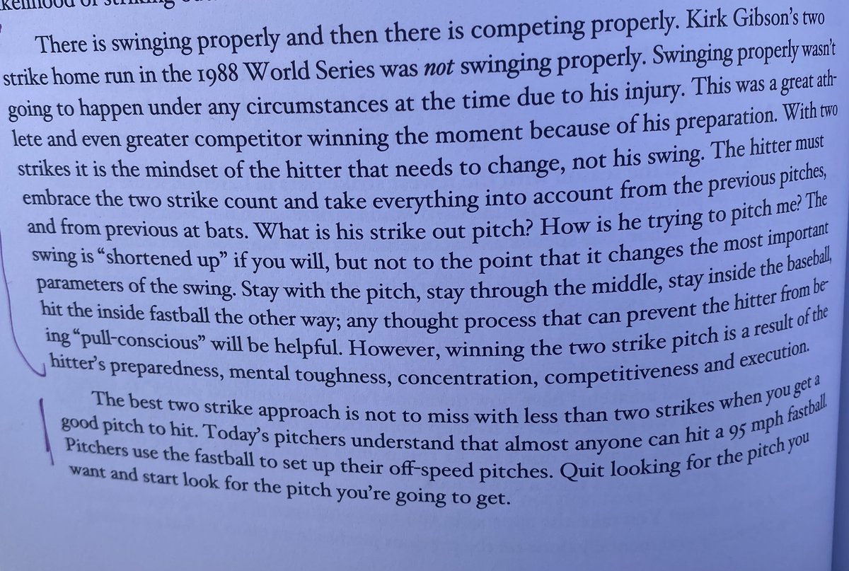 JWonCATCHING's tweet photo. Some thoughts on hitting with two strikes from Bob Keyes outstanding book HITTING BIOMECHANICS. https://t.co/JO27349cWL