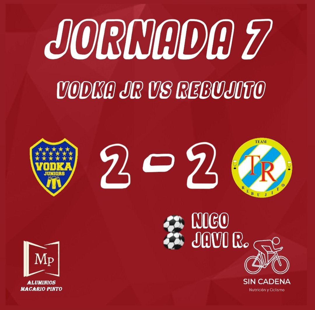 TeamRebujito's tweet photo. FINAL: Pudieron ganar los dos equipos en un auténtico partidazo. Justas tablas. 

⚽NICO
⚽JAVI R. https://t.co/cSCxjxUgeV