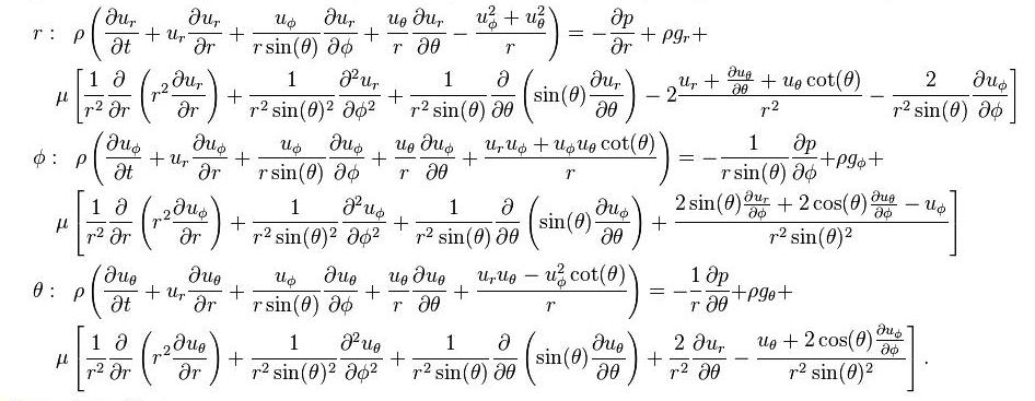 Jousefm2's tweet photo. Students in fluid mechanics think they are gangster until the Navier Stokes Equation starts speaking in spherical coordinates to them. 😫 https://t.co/TnYm3qgxtA