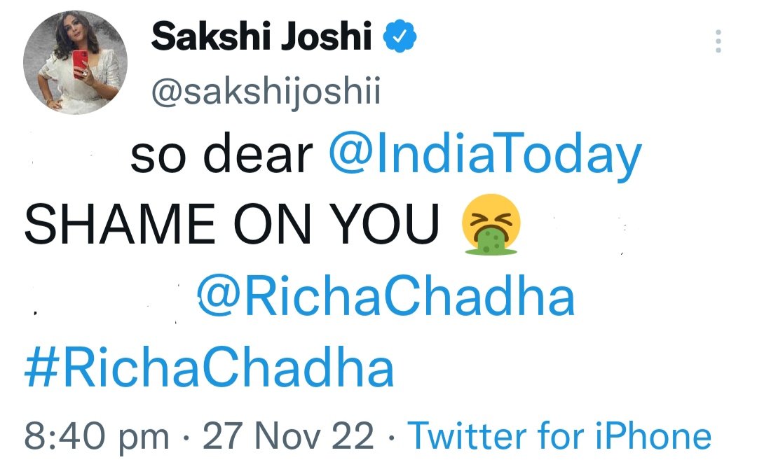 RaikwalRohit's tweet photo. @sakshijoshii @IndiaToday @RichaChadha Now its correct🤪 https://t.co/IRwnMt1830