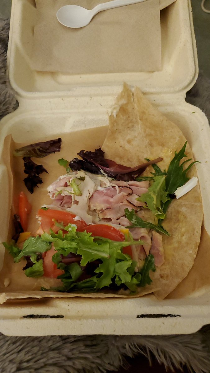 jmwilliams_09's tweet photo. Seriously, @McAlistersDeli. This is the sandwich wrap I received. After taking a couple bites I almost broke a tooth and swallowed a piece of plastic fork that was in the wrap. Very disappointed. https://t.co/XGkJSBZzwj